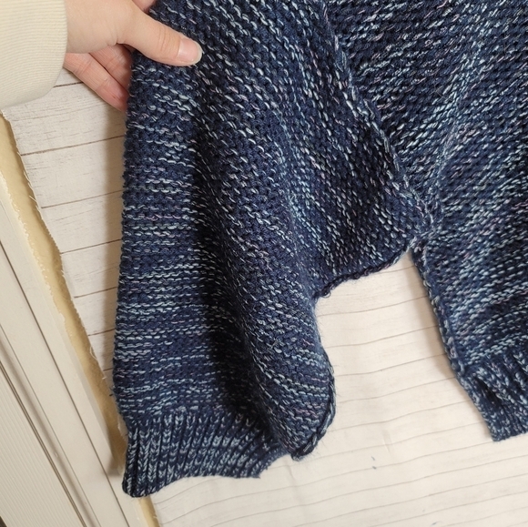 Anthropologie Pilcro Mega Henley Sweater Button Up Blue Heathered Knit, SZ 3XL - Picture 6 of 14